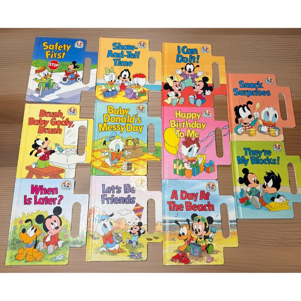 11 Vintage DISNEY PLAYTIME FRIENDS 1993 HC Board Handle Books Out & Around